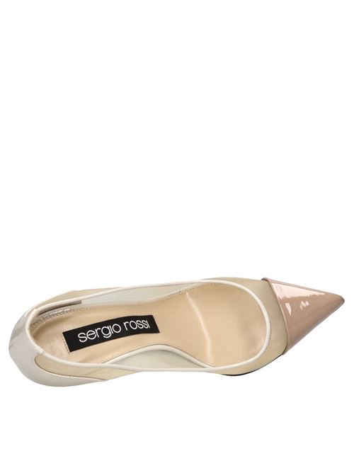 Patent leather and mesh pumps SERGIO ROSSI | A89580-MFI303-5756-110BEIGE